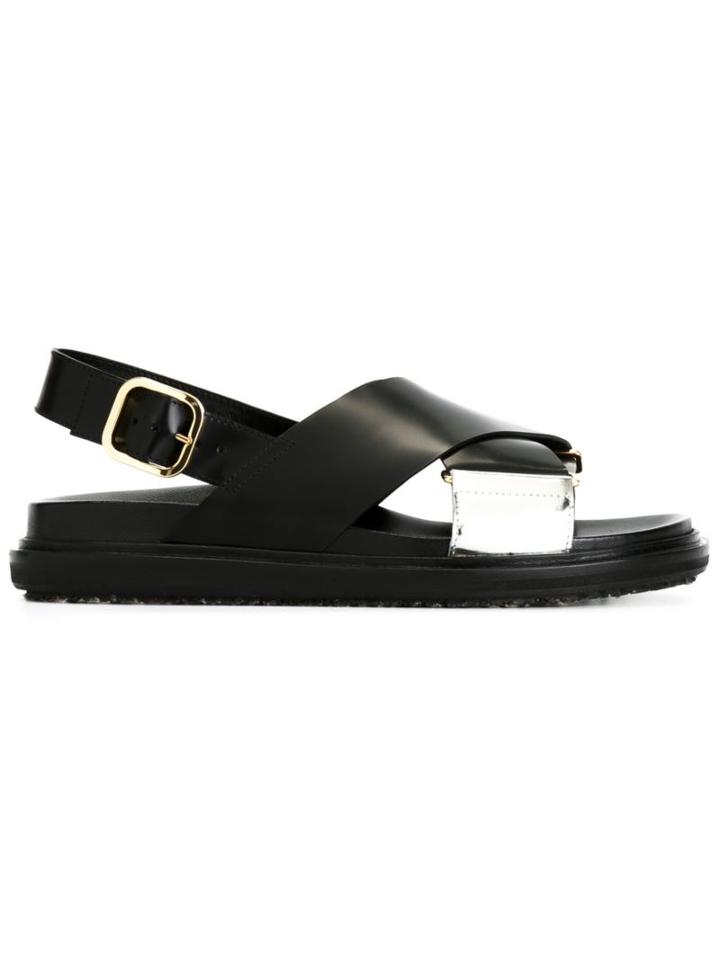Marni Fussbett Sandals, Women's, Size: 38.5, Black, Leather/rubber