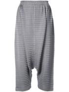 Issey Miyake Drop Crotch Textured Trousers - Grey