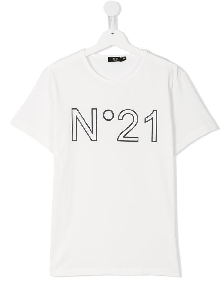 No21 Kids Logo Print T-shirt, Boy's, Size: 14 Yrs, White