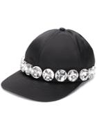 No21 Satin Crystal-embellished Baseball Cap - Black
