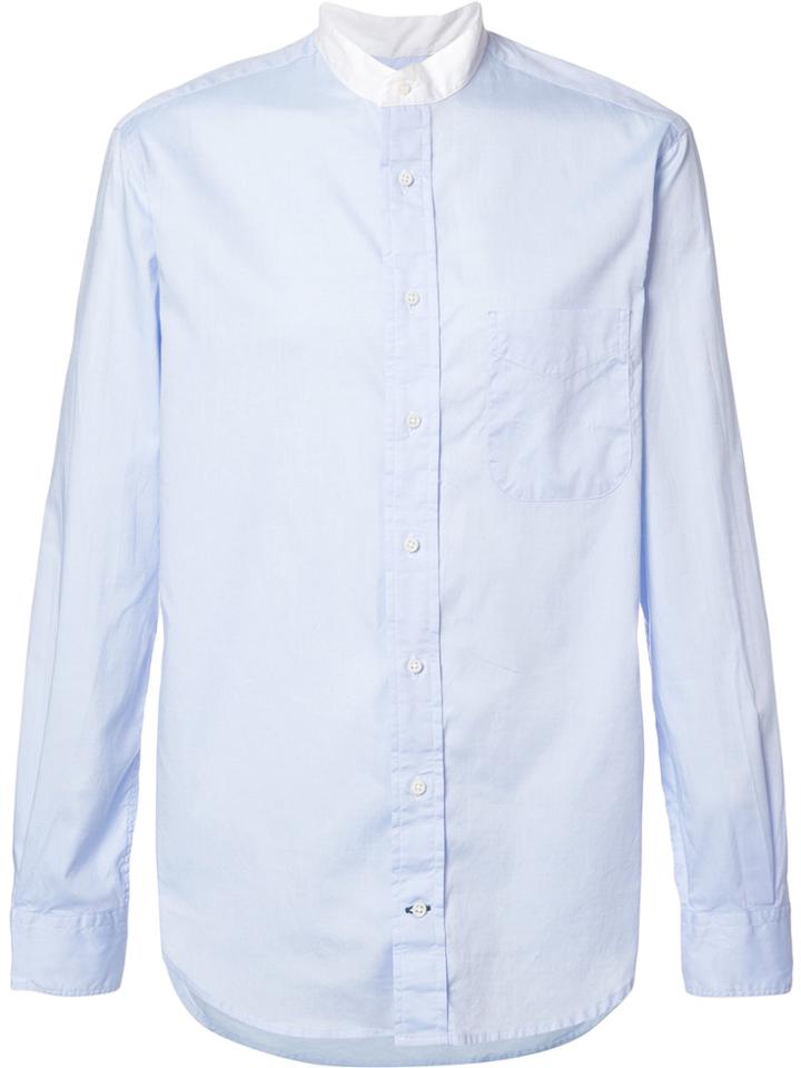 Gitman Vintage Banded Collar Shirt - Blue