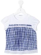 Familiar - Checked Panel T-shirt - Kids - Cotton - 6 Yrs, White