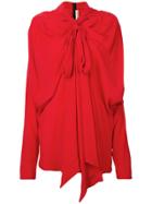 Marni Shawl Pussy Bow Blouse - Red