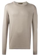 Loro Piana Crew Neck Jumper, Men's, Size: 50, Nude/neutrals, Silk/cashmere