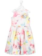 Simonetta Floral Print Dress, Girl's, Size: 6 Yrs, White
