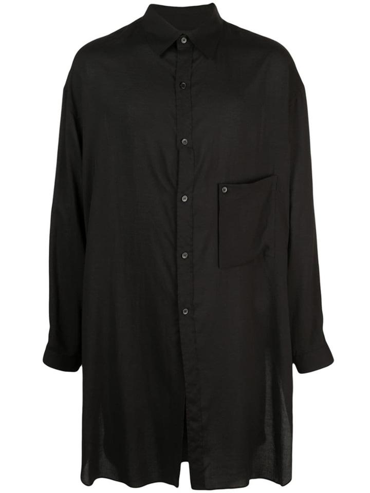 Yohji Yamamoto Handwritten Text Print Shirt - Black