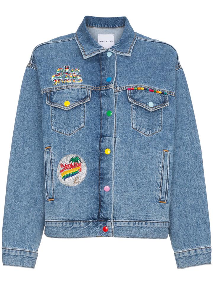 Mira Mikati Venice Beach Patch Denim Jacket - Blue