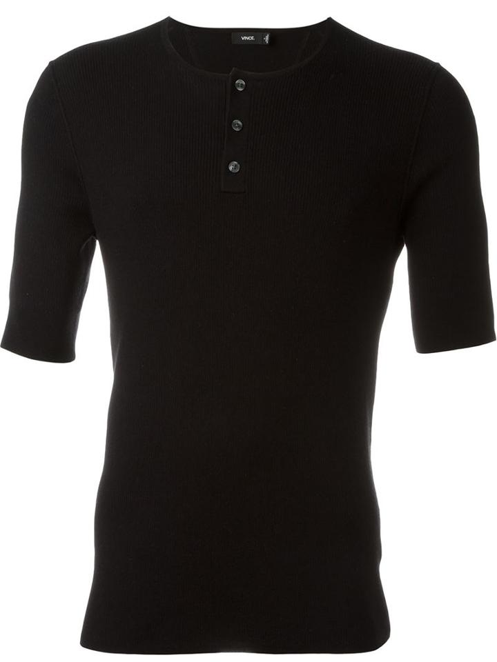 Vince Ribbed Henley T-shirt
