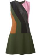 Emanuel Ungaro Striped Sleeveless Dress, Women's, Size: 42, Black, Acetate/rayon/sheep Skin/shearling