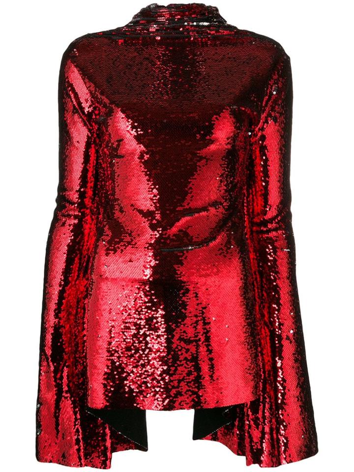 Paula Knorr Asymmetric Sequinned Top - Red