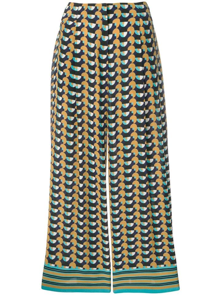 Etro Geo Print Cropped Palazzo Pants - Neutrals