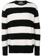 Mcq Alexander Mcqueen Striped Cable Jumper - Black