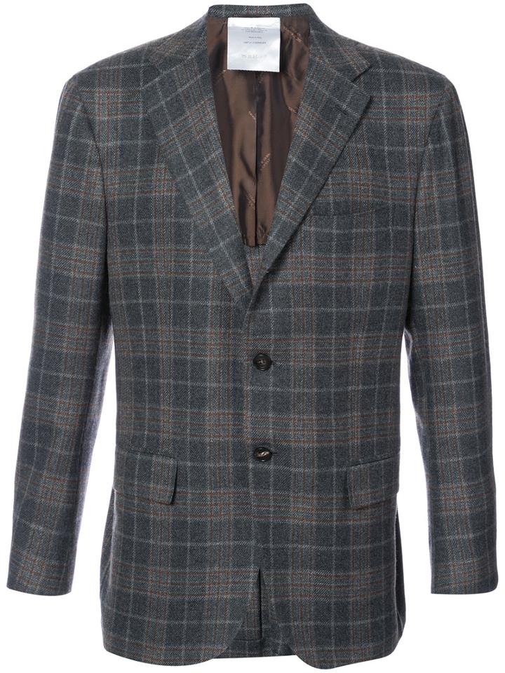 Kiton - Plaid Blazer - Men - Cupro/cashmere - 52, Grey, Cupro/cashmere