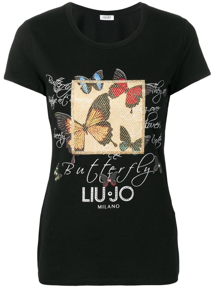 Liu Jo Butterfly Net T-shirt - Black