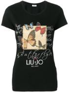 Liu Jo Butterfly Net T-shirt - Black