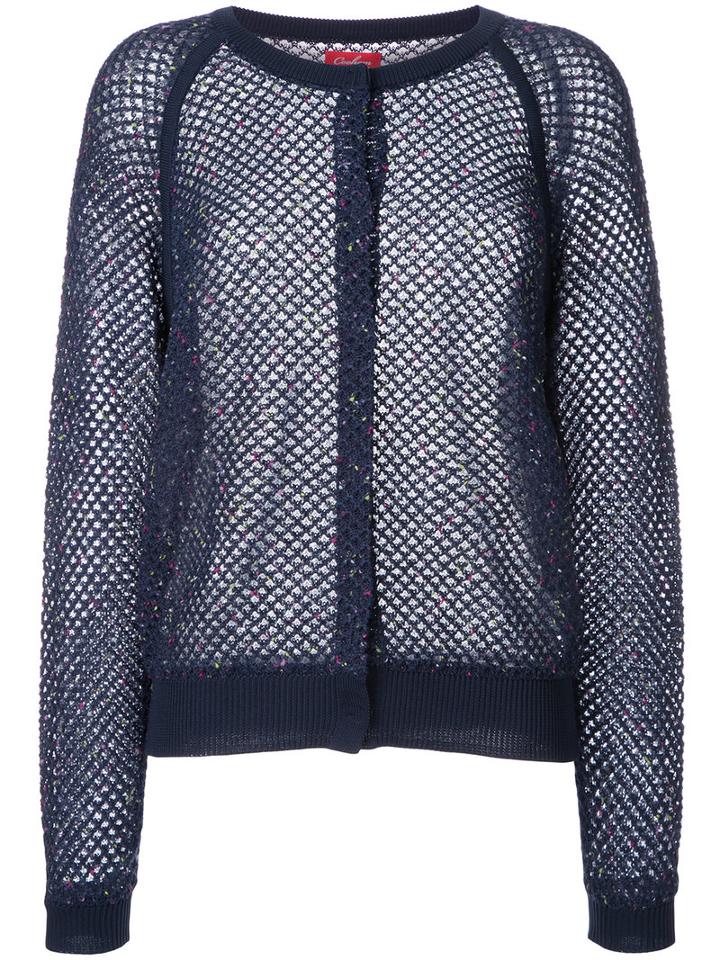 Coohem Summer Mesh Knitted Cardigan, Women's, Size: 36, Blue, Cotton/linen/flax/nylon/polyester