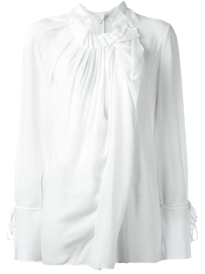 3.1 Phillip Lim Crepe Ruffled Blouse, Women's, Size: 6, White, Silk