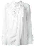 3.1 Phillip Lim Crepe Ruffled Blouse, Women's, Size: 6, White, Silk