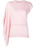 Halston Heritage One Shoulder Knitted Top, Women's, Size: Large, Pink/purple, Viscose/nylon/polyester/cashmere