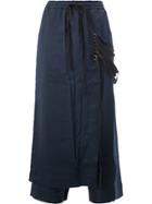 Song For The Mute Strappy Apron Cropped Trousers - Blue