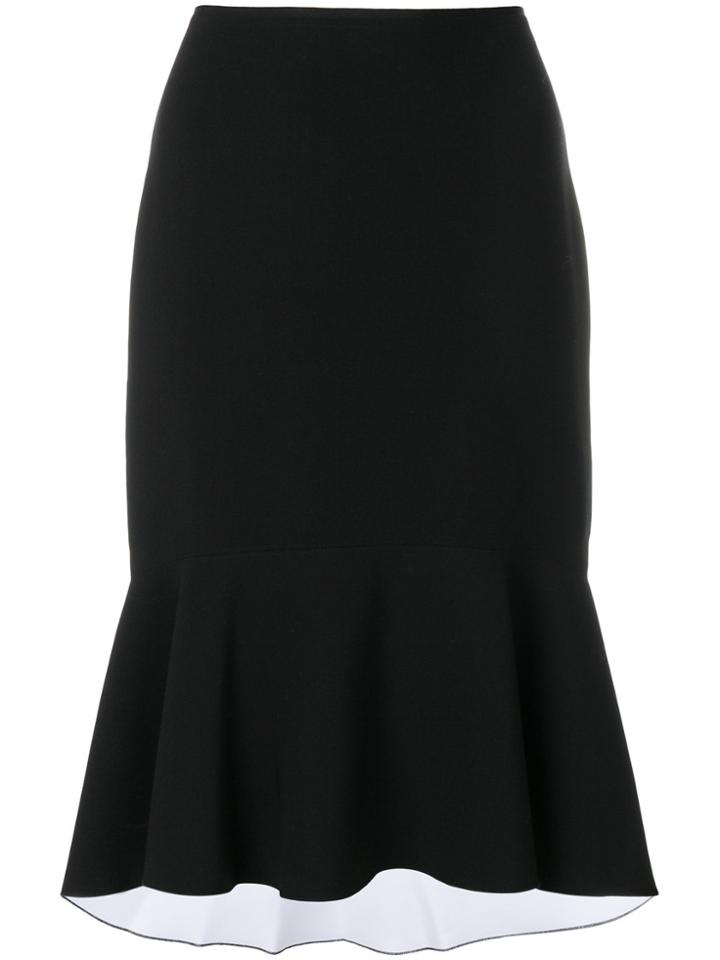 Elizabeth And James Flounce Hem Midi-skirt - Black