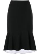 Elizabeth And James Flounce Hem Midi-skirt - Black