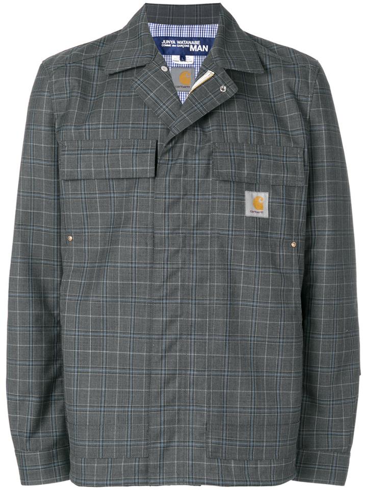 Junya Watanabe Man Checked Cargo Jacket - Grey