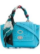 Ermanno Scervino Scarf-wrapped Pointelle Detail Shoulder Bag - Blue