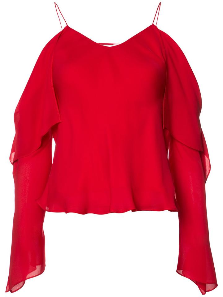 Rosetta Getty - Ruffle Blouse - Women - Viscose - 4, Red, Viscose