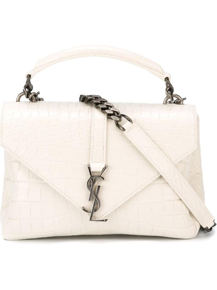 Saint Laurent Medium 'monogram' Crossbody Bag, Women's, White, Leather