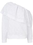 Msgm Broderie Anglaise One-shoulder Blouse - White
