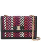 Salvatore Ferragamo Woven Vara Shoulder Bag, Women's, Black, Leather
