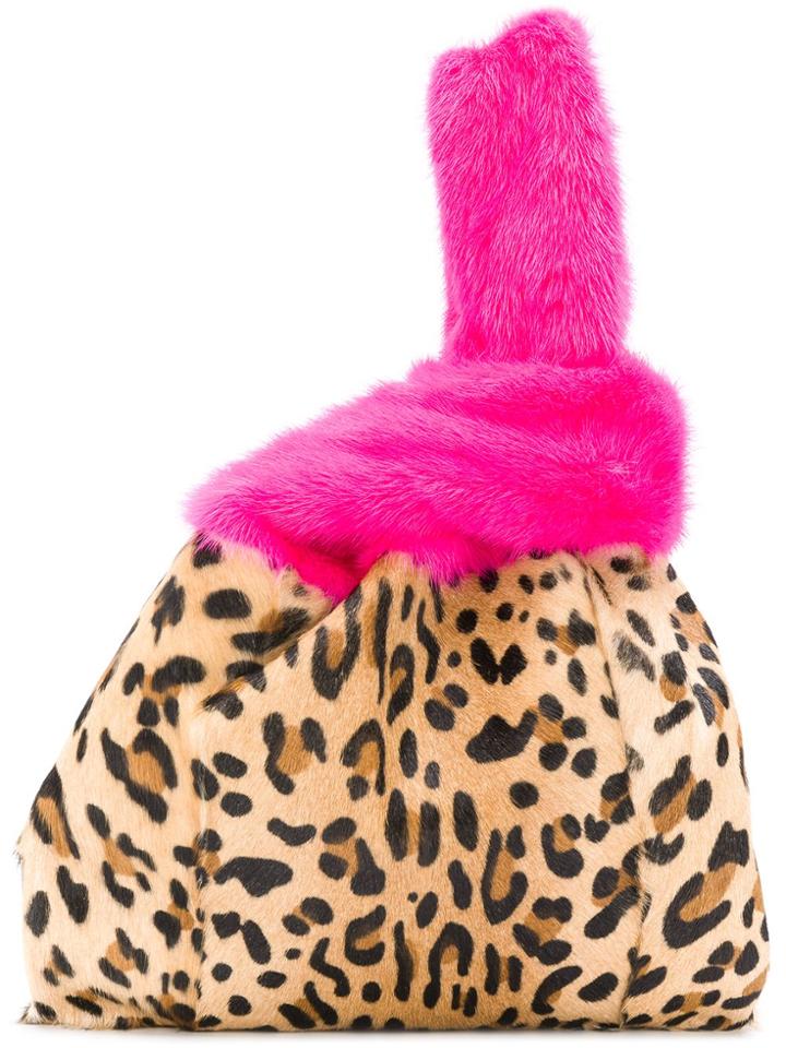 Simonetta Ravizza Leopard Fur Tote - Brown