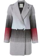 Marco De Vincenzo Striped Embroidered Coat