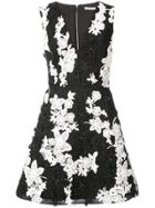 Alice+olivia Floral Print V-neck Dress - Black