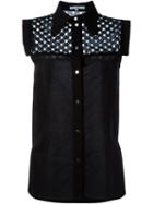 Carven Embroidered Panel Sleeveless Shirt