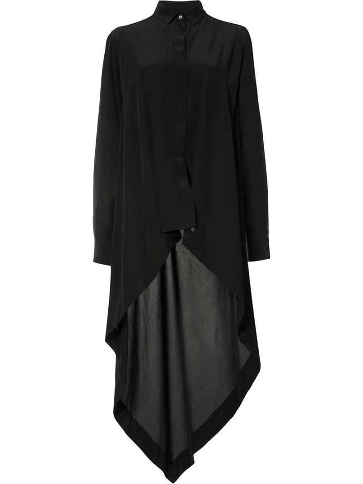Forme D'expression - High Low Hem Shirt - Women - Silk - 40, Black, Silk