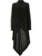 Forme D'expression - High Low Hem Shirt - Women - Silk - 40, Black, Silk