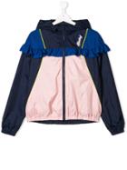 Kenzo Kids Teen Ruffled Hooded Jacket - Blue