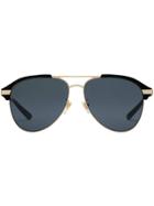 Gucci Eyewear Occhiali Da Sole Aviator In Metallo Dalla Vestibilità