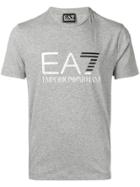 Ea7 Emporio Armani Silver-toned Logo Print T-shirt - Grey