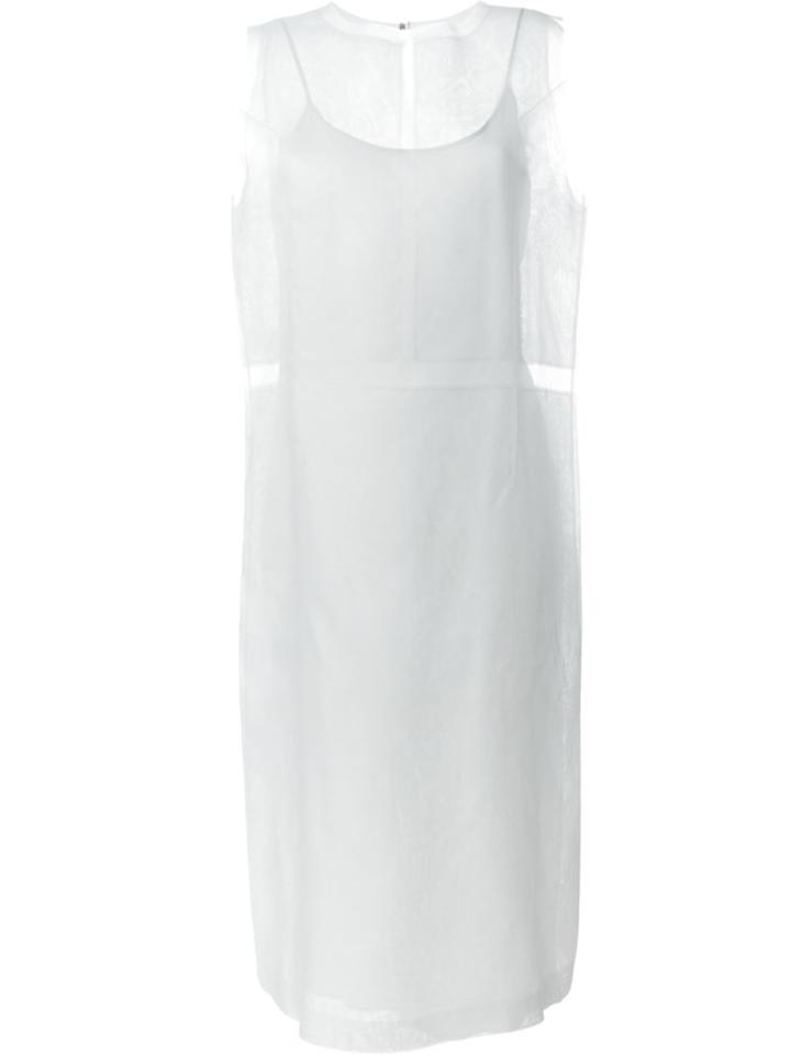 Maison Margiela Sleeveless Organza Dress, Women's, Size: 40, White, Viscose/silk