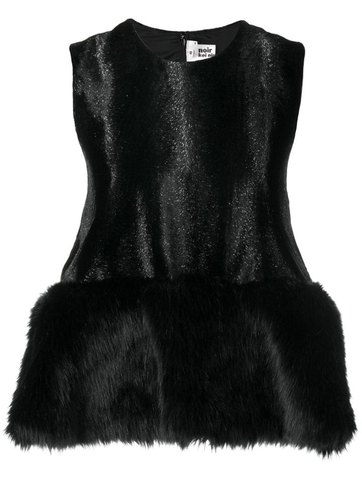 Comme Des Garçons Noir Kei Ninomiya Peplum Sleeveless Top - Black