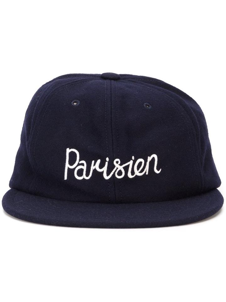 Maison Kitsuné 'parisien' Cap, Men's, Blue, Polyamide/wool