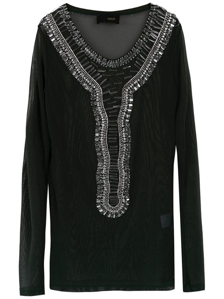 Andrea Bogosian Embellished Top - Black