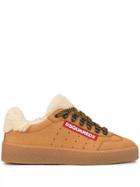 Dsquared2 Ted Shearling Low-top Sneakers - Brown