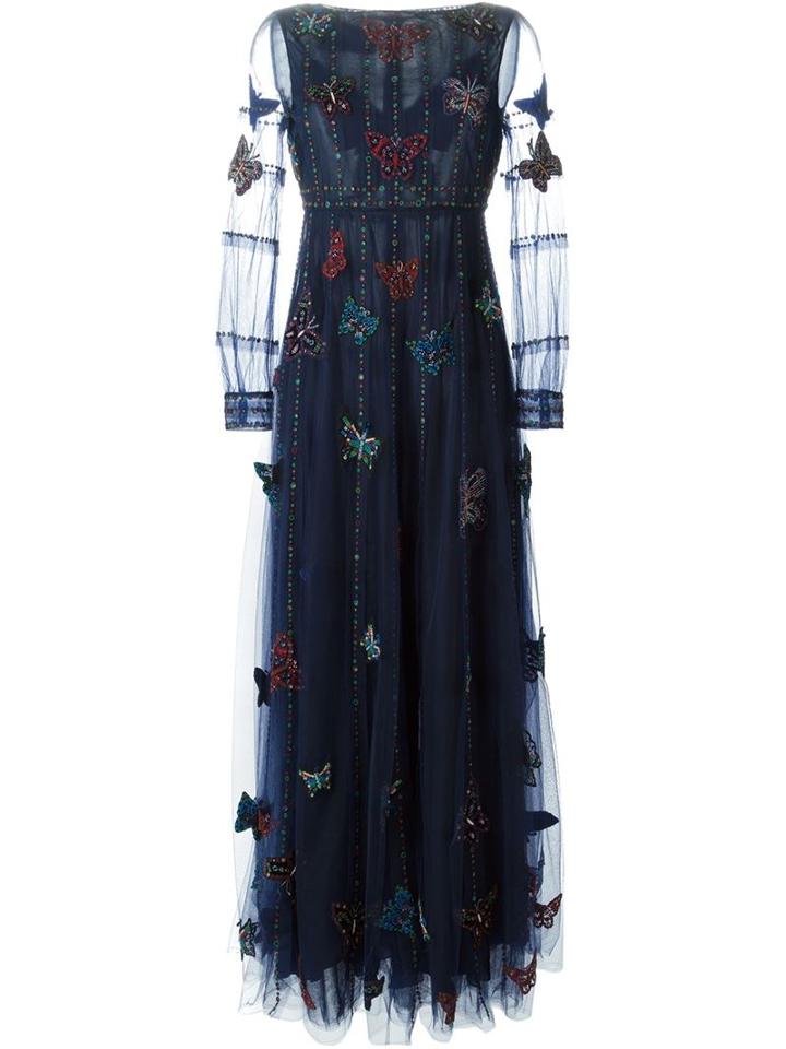 Valentino Butterfly Embellished Evening Dress