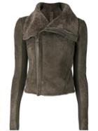 Rick Owens - Classic Biker Jacket - Women - Polyester/cupro/cashmere/ram Leather - 42, Brown, Polyester/cupro/cashmere/ram Leather