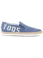 Tod's Logo Print Espadrille Sneakers - Blue