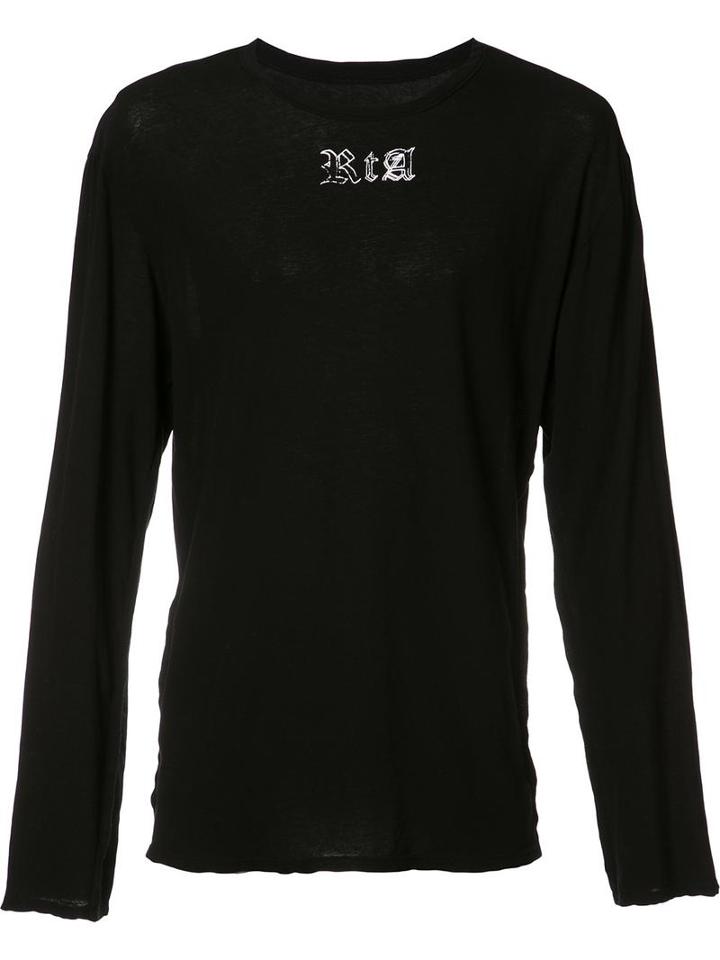 Rta 'warning' Back Print T-shirt, Men's, Size: Large, Black, Cotton
